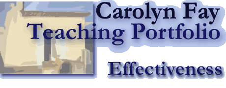 Carolyn M. Fay: Teaching Portfolio: Effectiveness